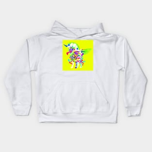 yellow light eye in the sky in kaiju sphinx madness ecopop mexican patterns and colors Kids Hoodie